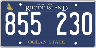 RI license plate 855230