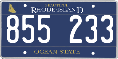 RI license plate 855233
