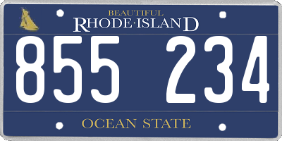 RI license plate 855234