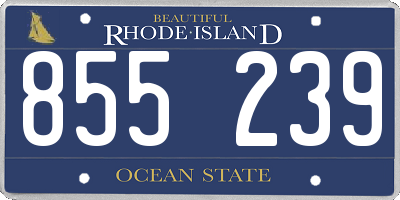 RI license plate 855239