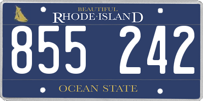 RI license plate 855242