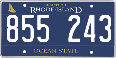 RI license plate 855243