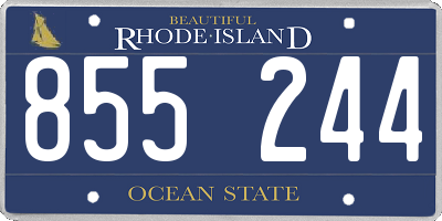 RI license plate 855244