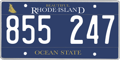 RI license plate 855247