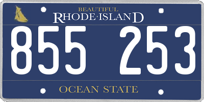 RI license plate 855253