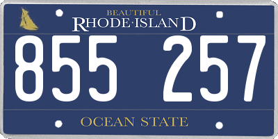 RI license plate 855257