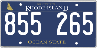 RI license plate 855265