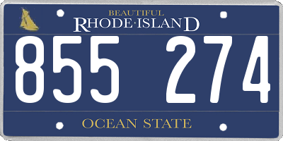 RI license plate 855274