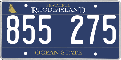 RI license plate 855275