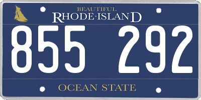 RI license plate 855292