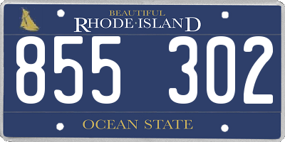 RI license plate 855302