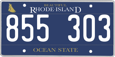 RI license plate 855303