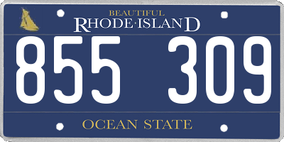 RI license plate 855309