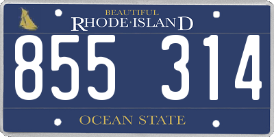 RI license plate 855314