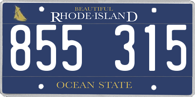 RI license plate 855315