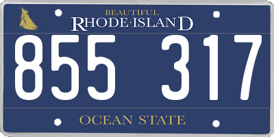 RI license plate 855317