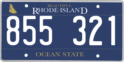RI license plate 855321