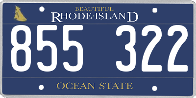 RI license plate 855322