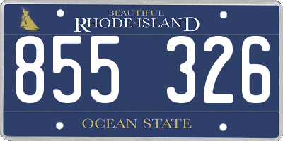 RI license plate 855326
