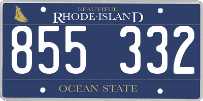 RI license plate 855332
