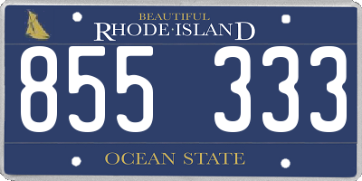 RI license plate 855333