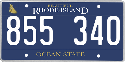 RI license plate 855340