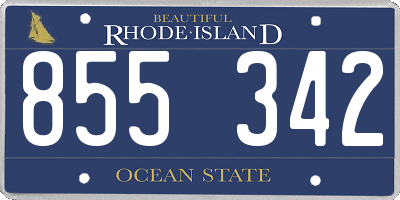 RI license plate 855342