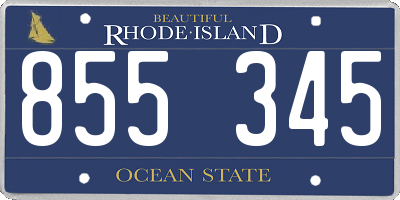 RI license plate 855345