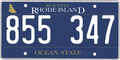 RI license plate 855347