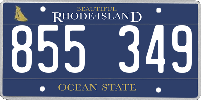 RI license plate 855349