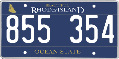 RI license plate 855354