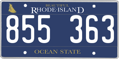 RI license plate 855363
