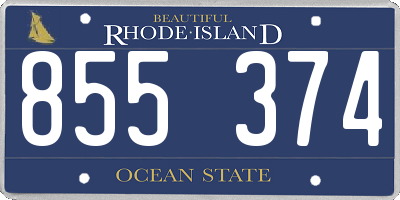RI license plate 855374