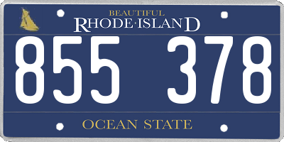 RI license plate 855378