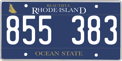 RI license plate 855383