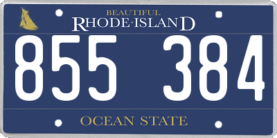 RI license plate 855384