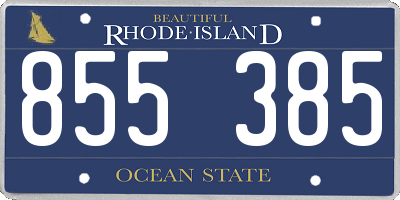 RI license plate 855385
