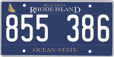 RI license plate 855386