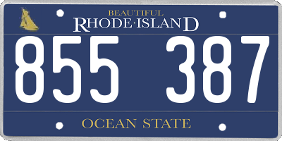 RI license plate 855387