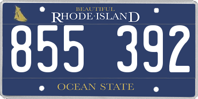 RI license plate 855392