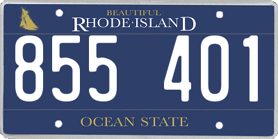 RI license plate 855401