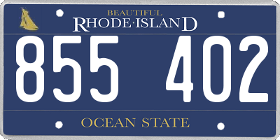 RI license plate 855402