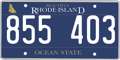 RI license plate 855403