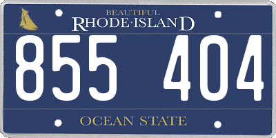 RI license plate 855404