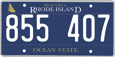 RI license plate 855407