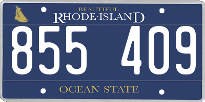 RI license plate 855409