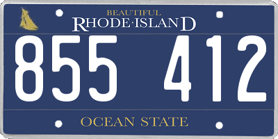 RI license plate 855412