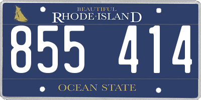 RI license plate 855414