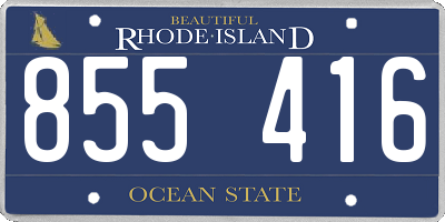 RI license plate 855416