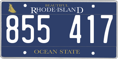 RI license plate 855417